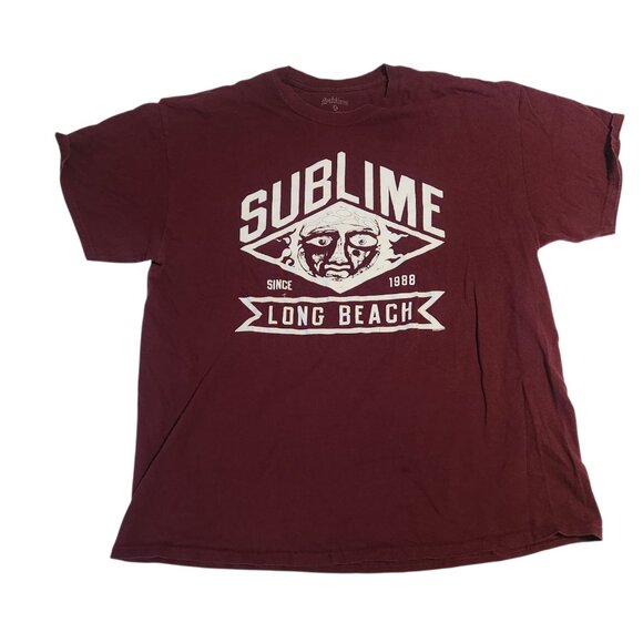 Sublime T-Shirt Since‎ 1988 Long Beach Rock Band Maroon Mens Size XL EUC - Picture 1 of 6